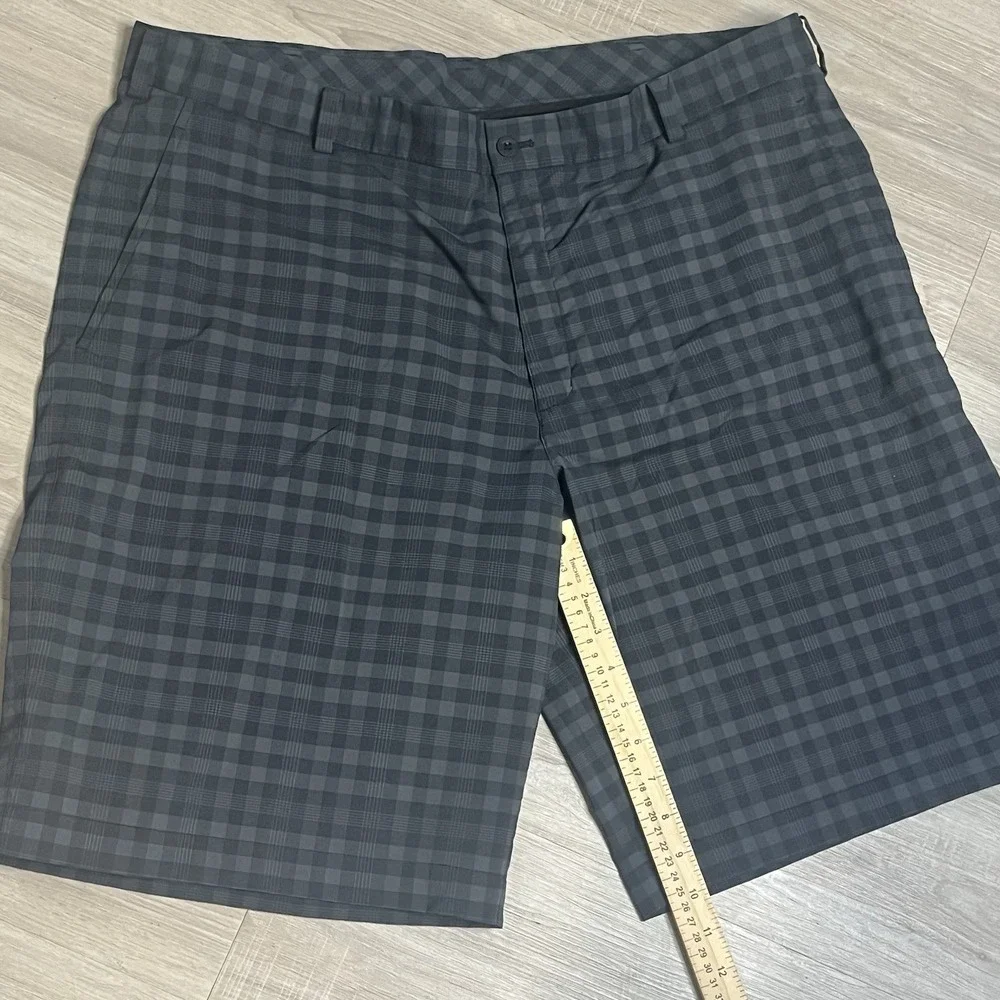 Nike Golf Shorts Mens Size 40 Gray Plaid Flat Front Stretch Chino 452712-010 - Picture 8 of 12